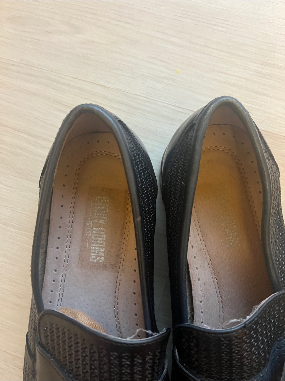 Stacy Adams Black Embossed Leather Loafers Vintage Dad Shoe Y2K 9.5 - Picture 5 of 8